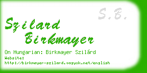 szilard birkmayer business card