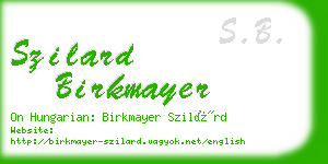 szilard birkmayer business card